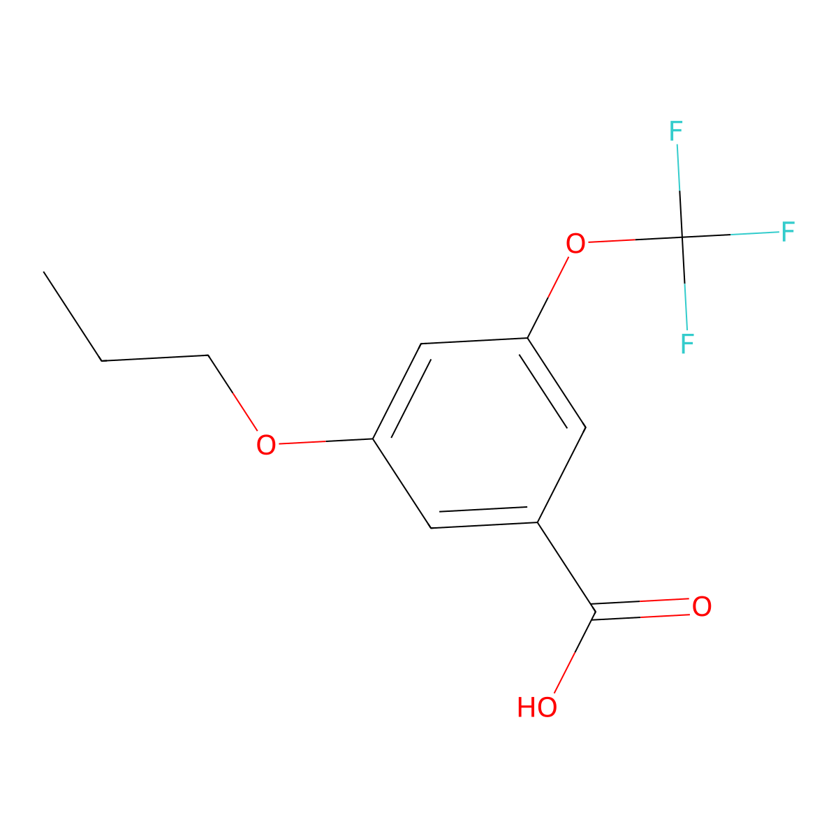 3-Propoxy-5-(trifluoromethoxy)benzoic acid molecular structure, CAS 2807447-90-9
