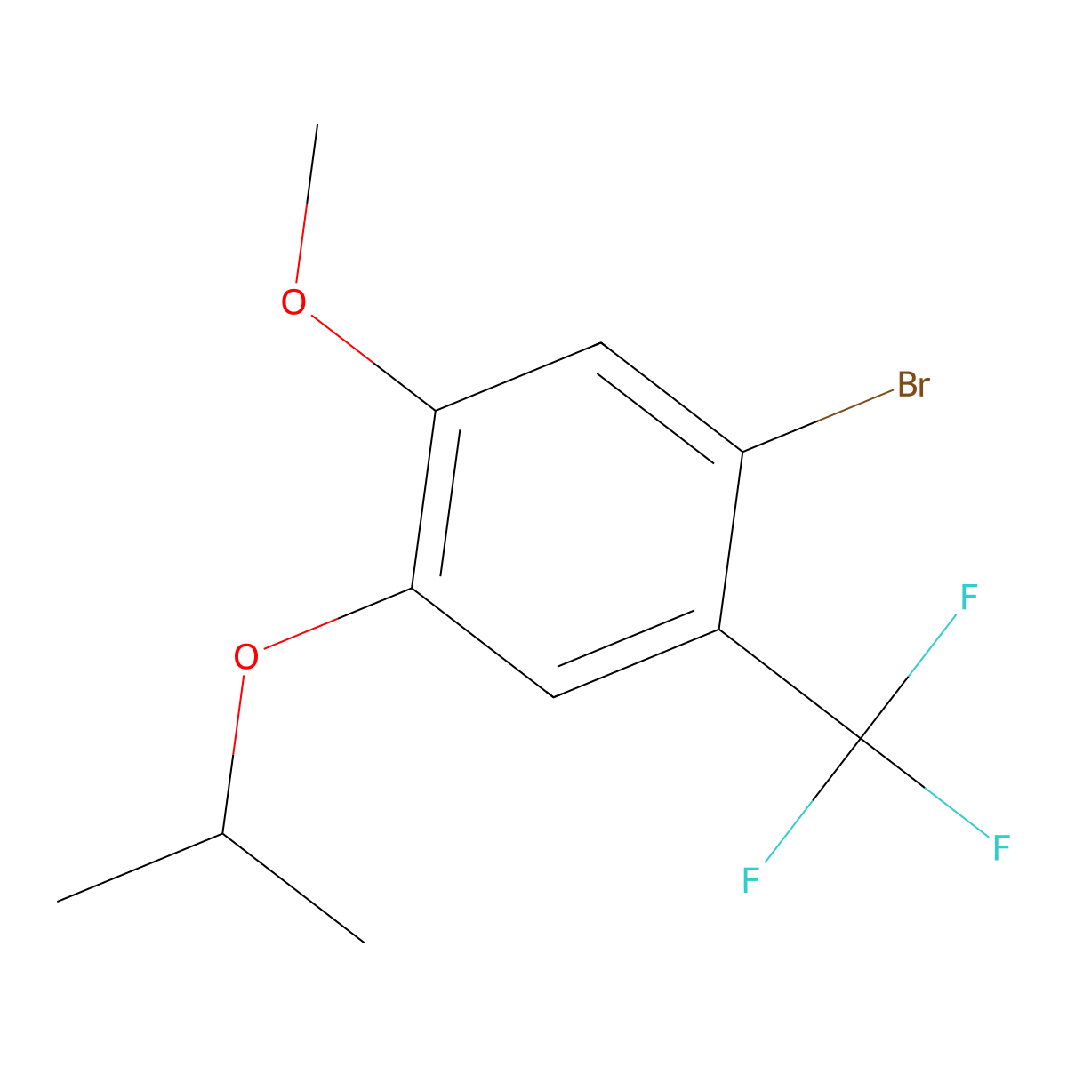 1-Bromo-4-isopropoxy-5-methoxy-2-(trifluoromethyl)benzene molecular structure, CAS 2807447-96-5