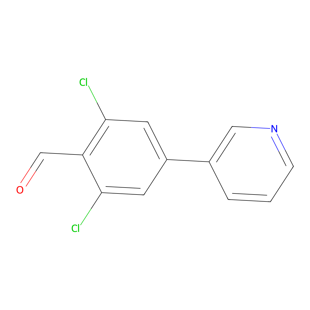2,6-Dichloro-4-(pyridin-3-yl)benzaldehyde molecular structure, CAS 2807448-02-6