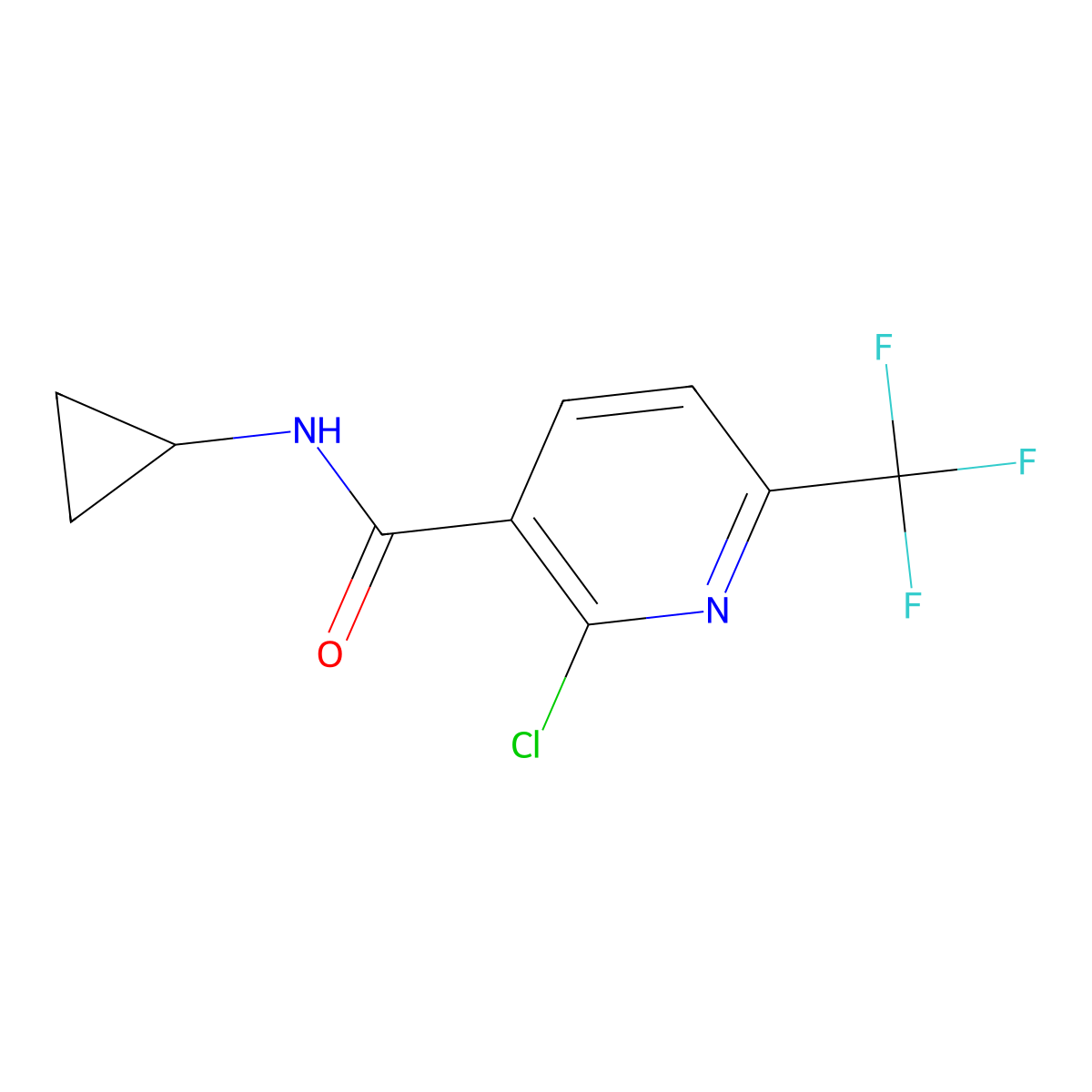 2-Chloro-N-cyclopropyl-6-(trifluoromethyl)nicotinamide molecular structure, CAS 2807448-04-8
