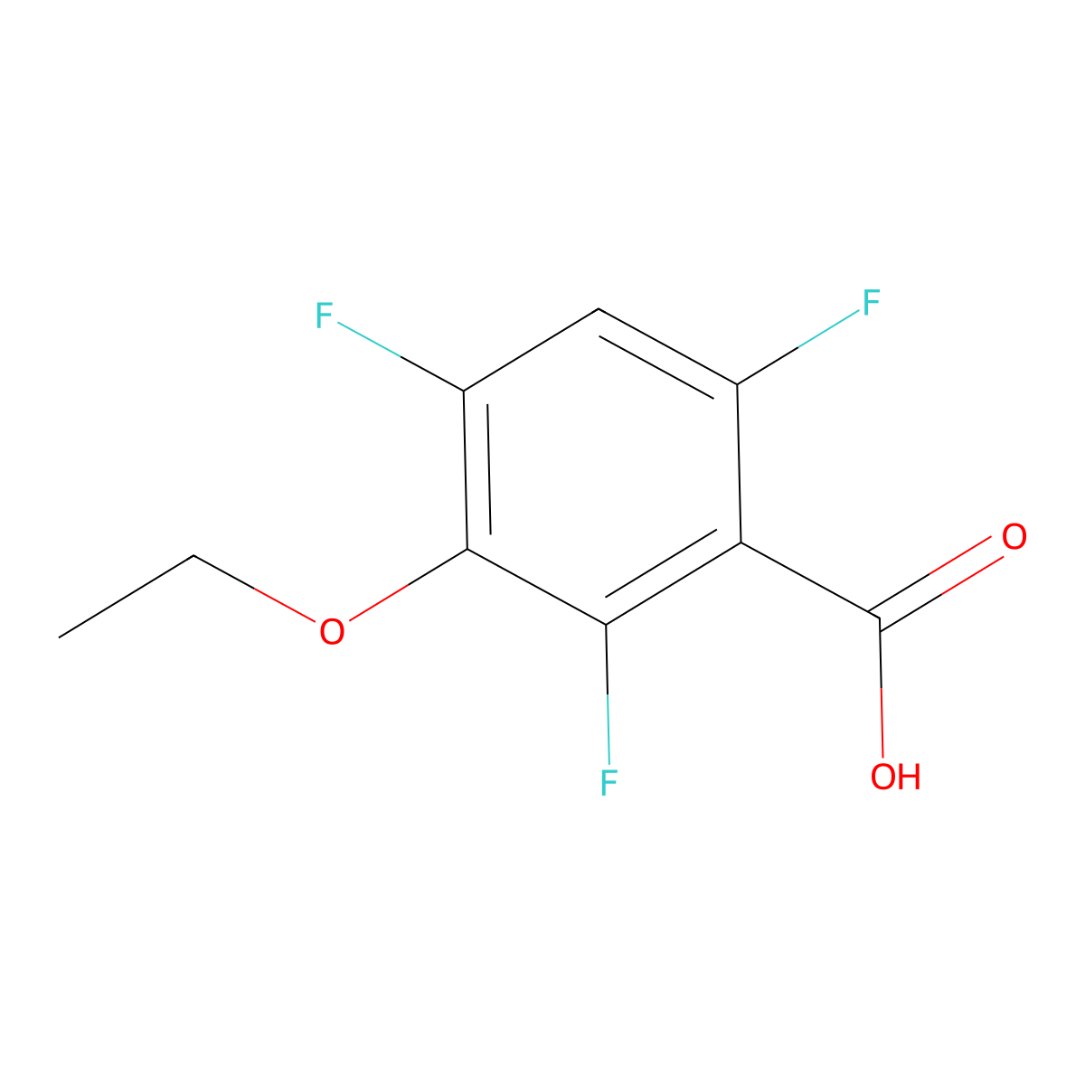 3-Ethoxy-2,4,6-trifluorobenzoic acid molecular structure, CAS 2807448-09-3