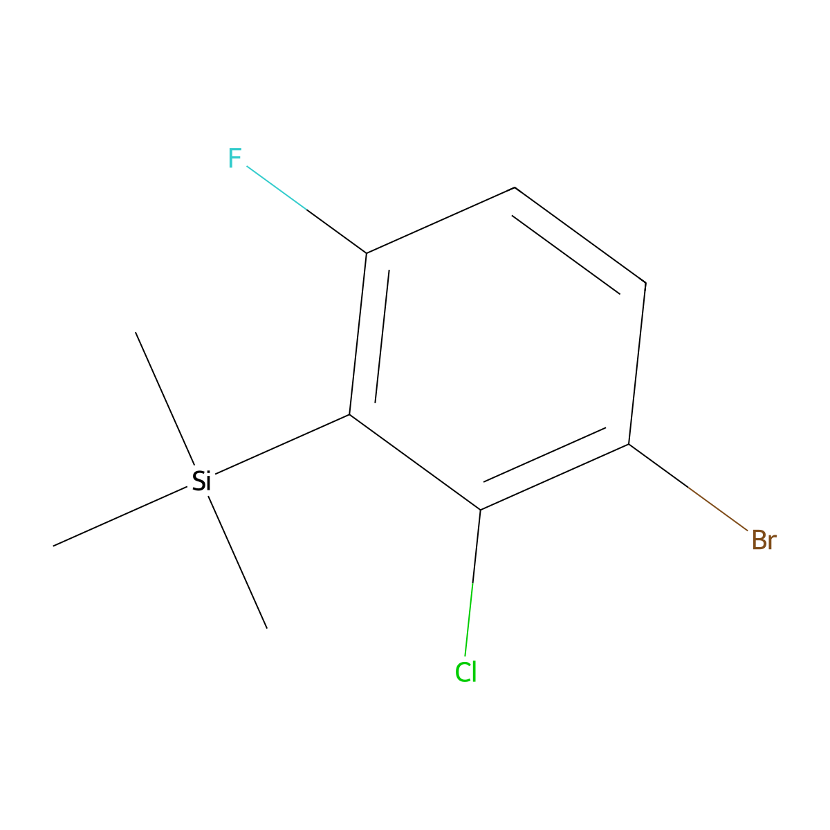(3-Bromo-2-chloro-6-fluorophenyl)trimethylsilane molecular structure, CAS 2807448-12-8