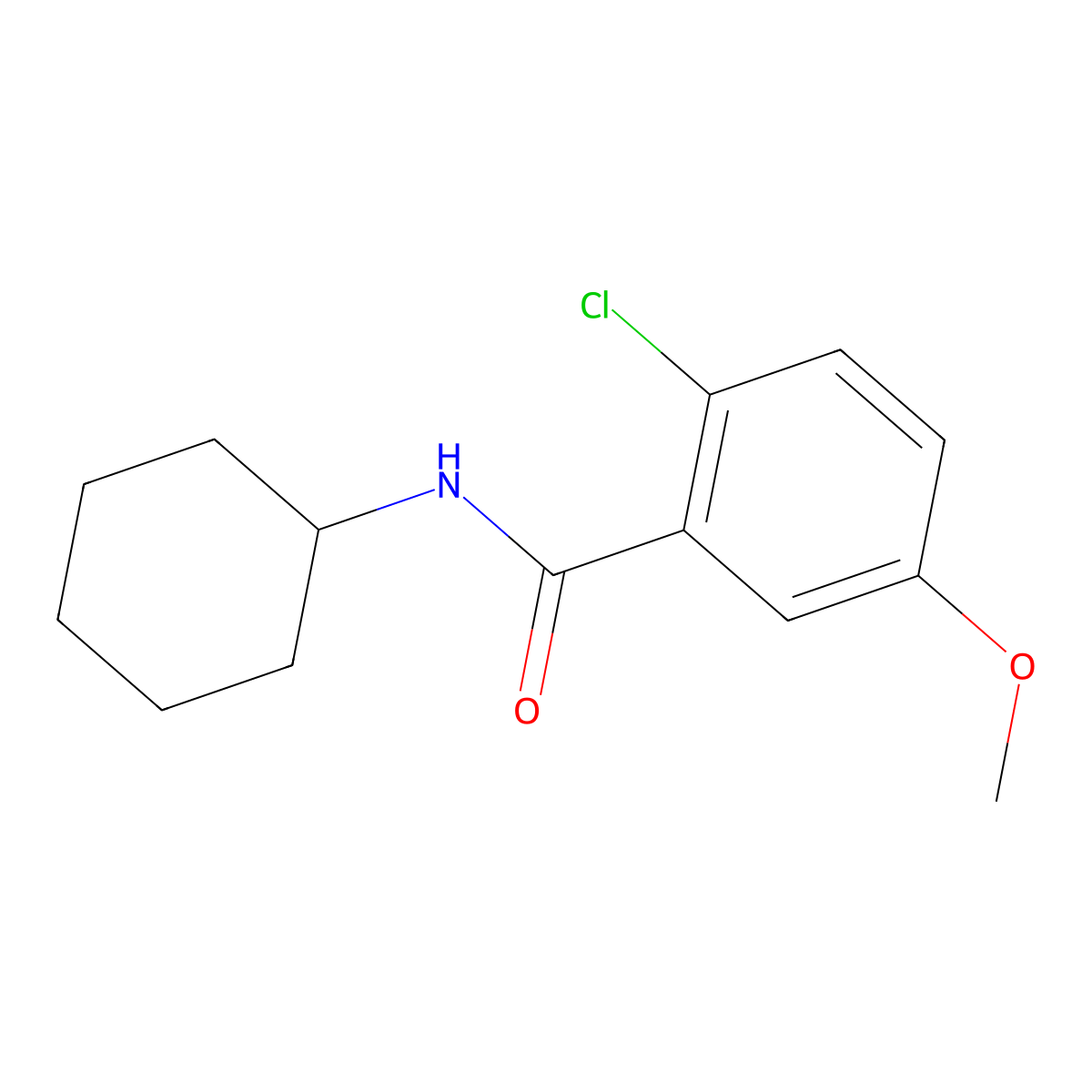 2-Chloro-N-cyclohexyl-5-methoxybenzamide molecular structure, CAS 2807448-14-0