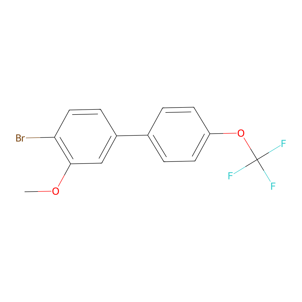 4-Bromo-3-methoxy-4'-(trifluoromethoxy)-1,1'-biphenyl molecular structure, CAS 2807448-19-5