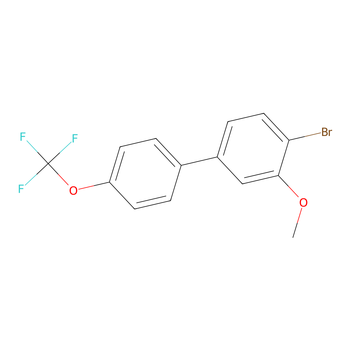 4-Bromo-3-methoxy-4'-(trifluoromethoxy)-1,1'-biphenyl molecular structure, CAS 2807448-19-5