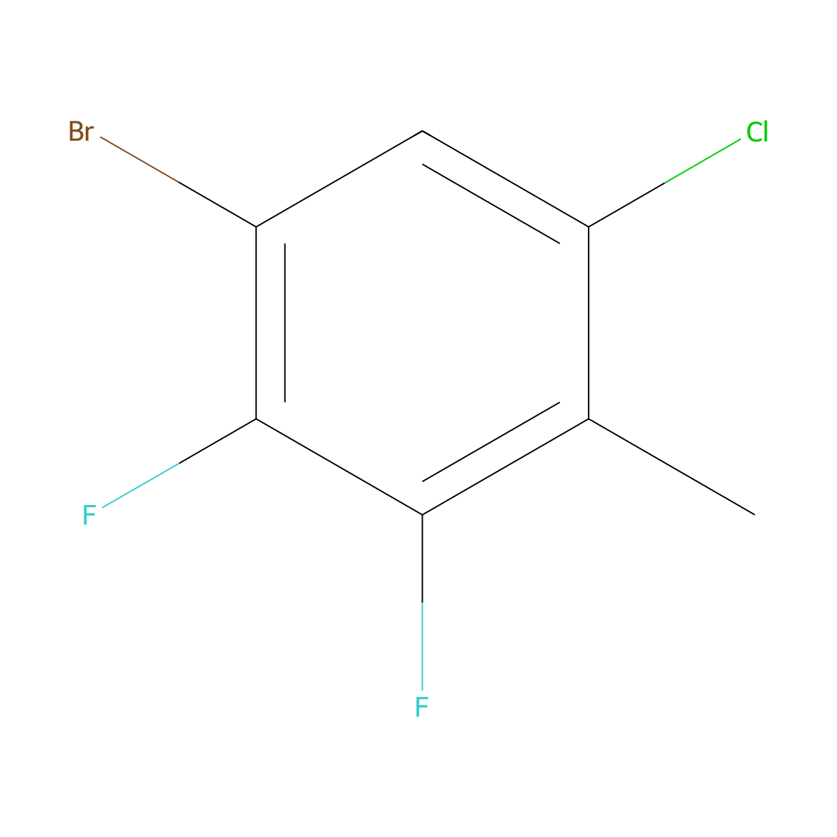 1-Bromo-5-chloro-2,3-difluoro-4-methylbenzene molecular structure, CAS 2807448-28-6