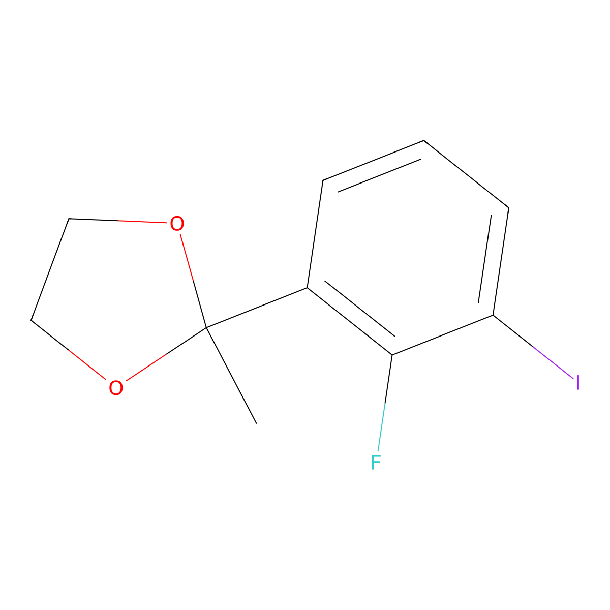 2-(2-Fluoro-3-iodophenyl)-2-methyl-1,3-dioxolane molecular structure, CAS 2807448-29-7