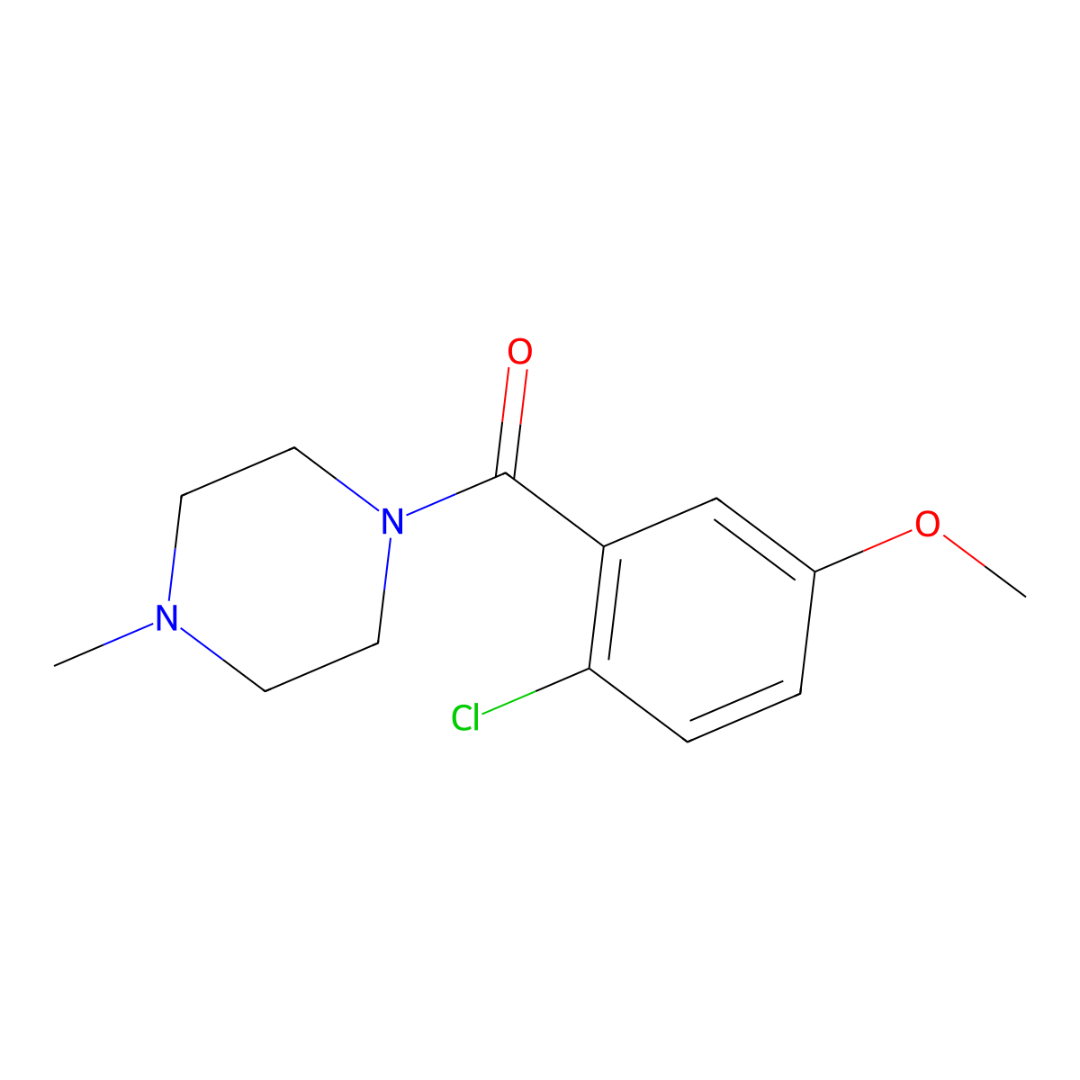 (2-Chloro-5-methoxyphenyl)(4-methylpiperazin-1-yl)methanone molecular structure, CAS 2807448-35-5