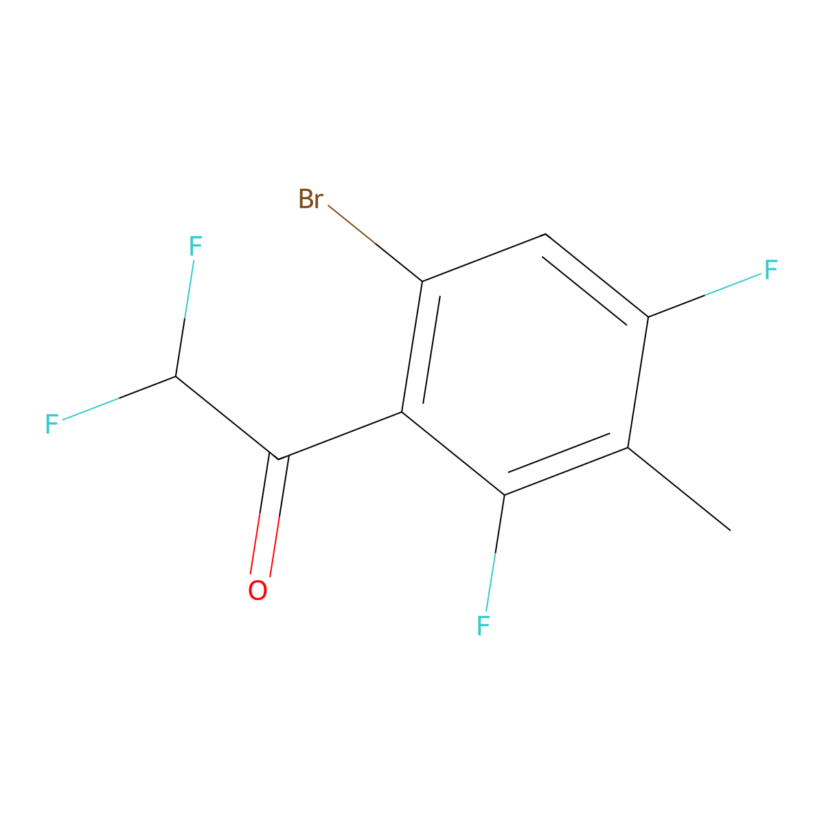 1-(6-Bromo-2,4-difluoro-3-methylphenyl)-2,2-difluoroethanone molecular structure, CAS 2807448-45-7