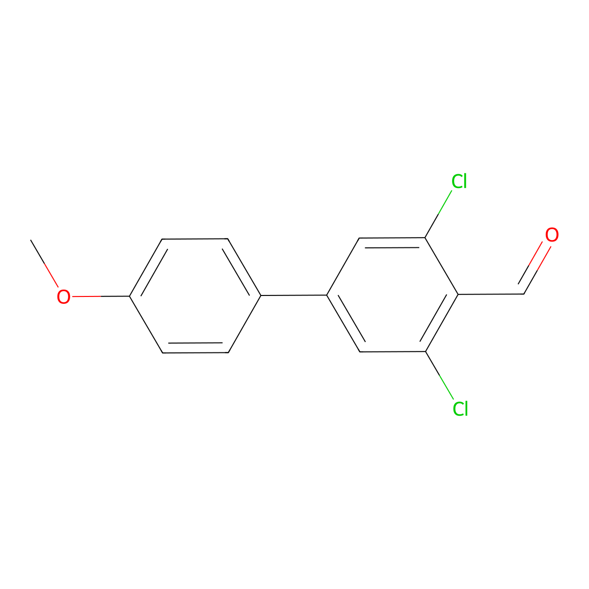 3,5-Dichloro-4'-methoxy-[1,1'-biphenyl]-4-carbaldehyde molecular structure, CAS 2807448-54-8
