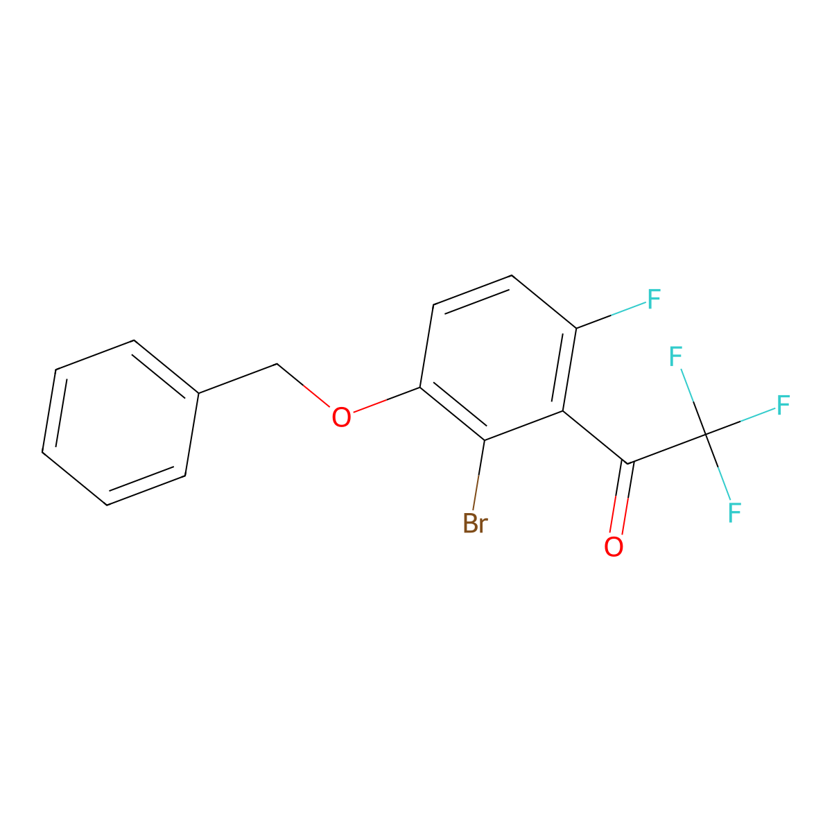 1-(3-(Benzyloxy)-2-bromo-6-fluorophenyl)-2,2,2-trifluoroethanone molecular structure, CAS 2807448-56-0