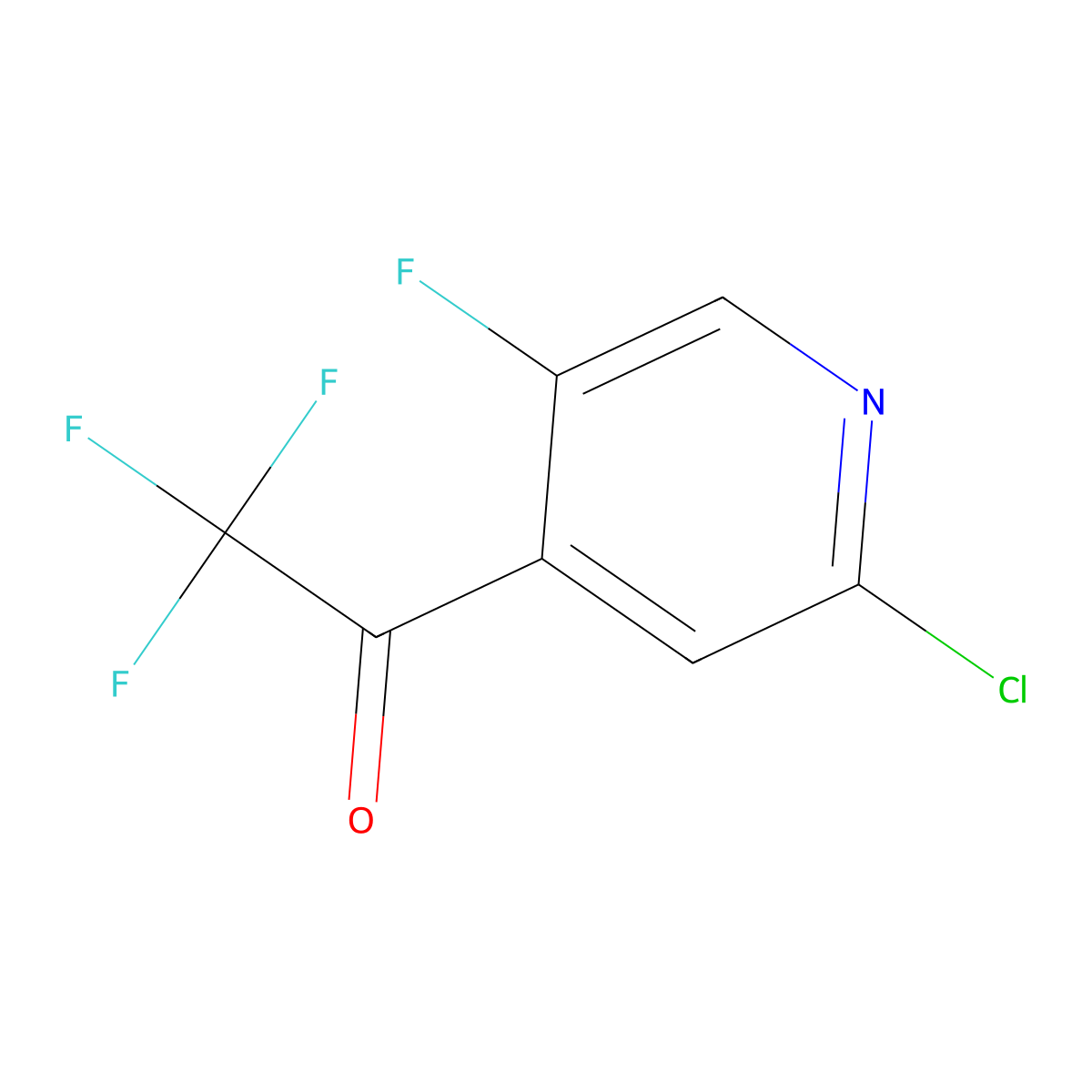 1-(2-Chloro-5-fluoropyridin-4-yl)-2,2,2-trifluoroethanone molecular structure, CAS 2807448-66-2