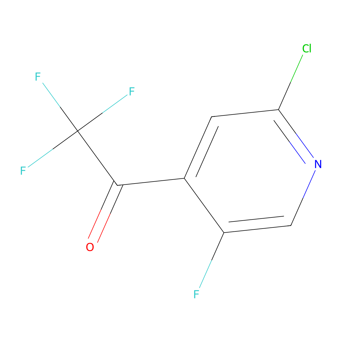 1-(2-Chloro-5-fluoropyridin-4-yl)-2,2,2-trifluoroethanone molecular structure, CAS 2807448-66-2