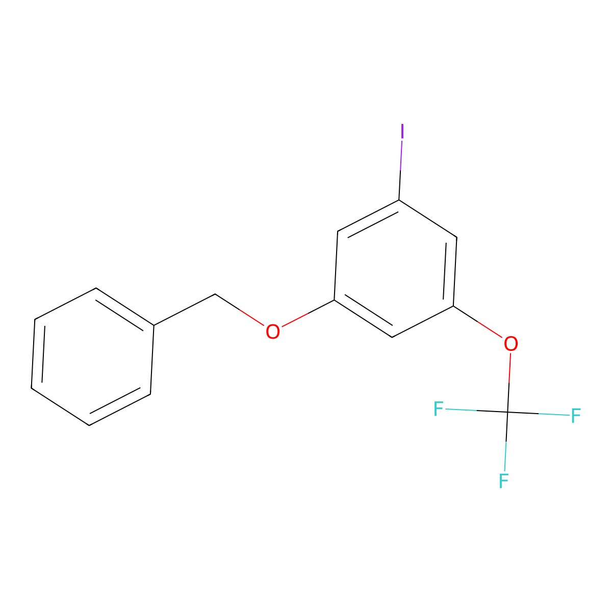1-(Benzyloxy)-3-iodo-5-(trifluoromethoxy)benzene molecular structure, CAS 2807448-67-3