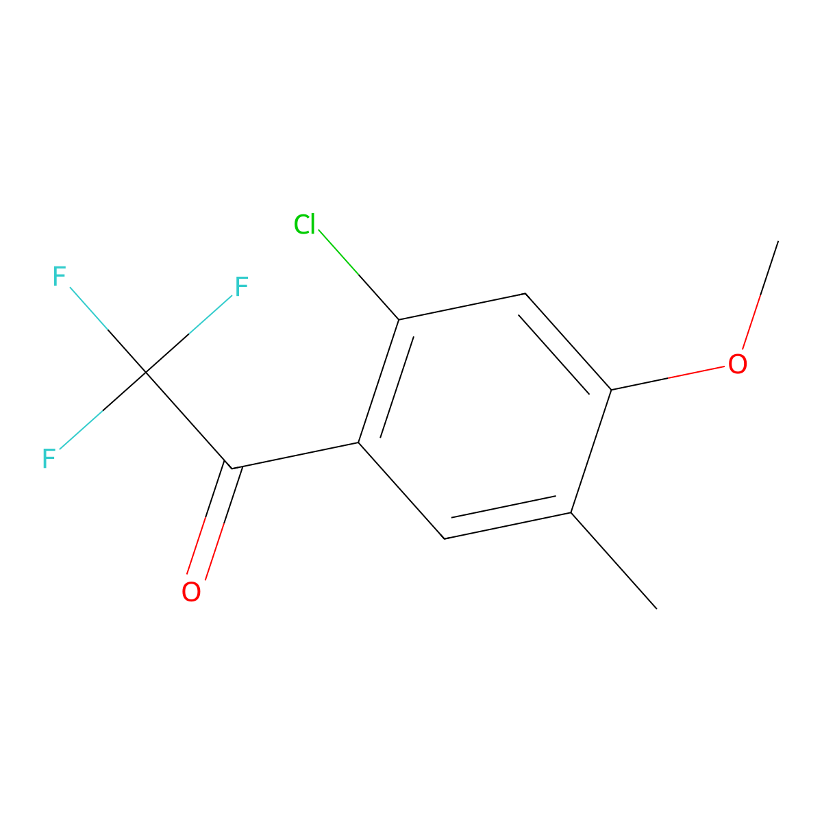 1-(2-Chloro-4-methoxy-5-methylphenyl)-2,2,2-trifluoroethanone molecular structure, CAS 2807448-69-5