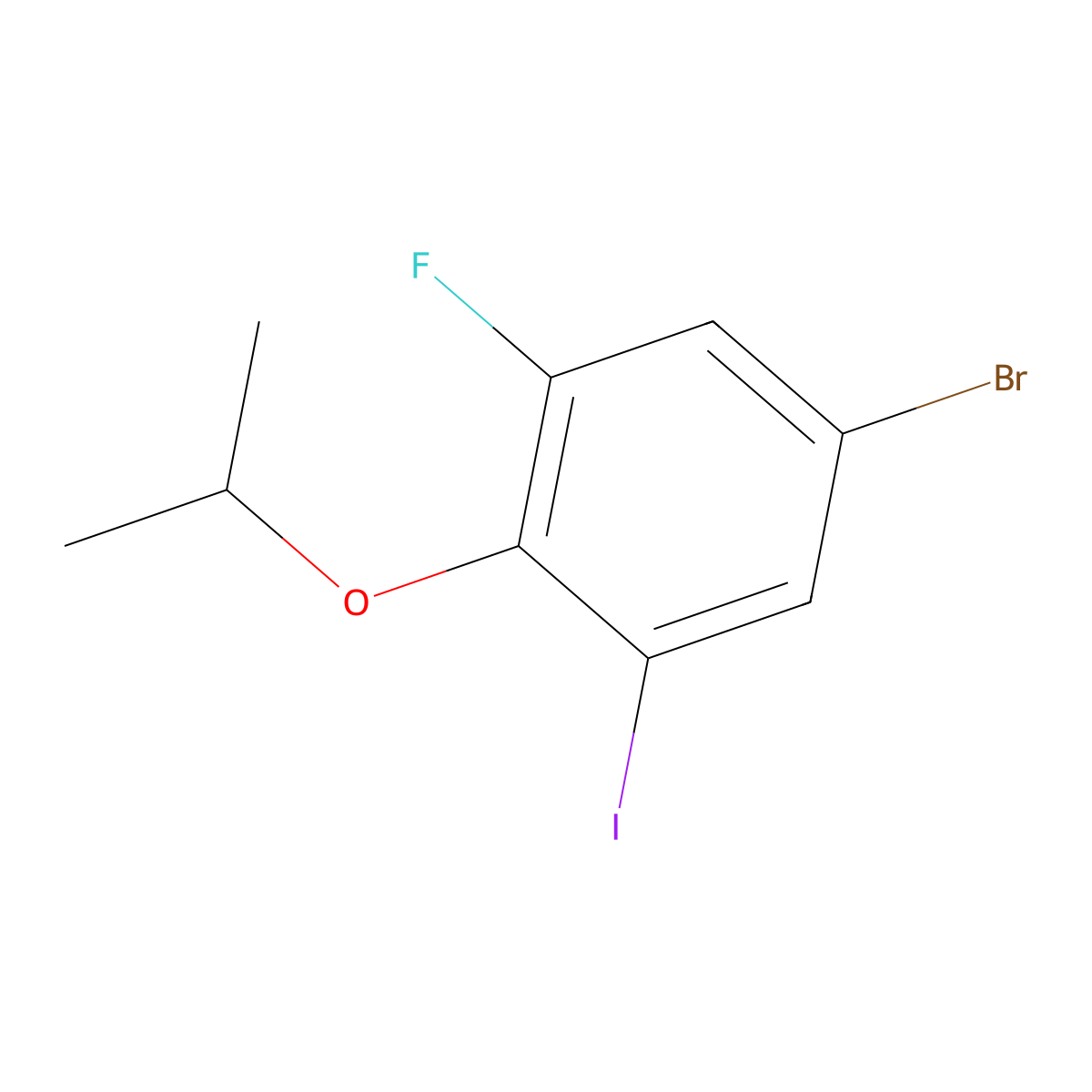 5-Bromo-1-fluoro-3-iodo-2-isopropoxybenzene molecular structure, CAS 2807448-74-2