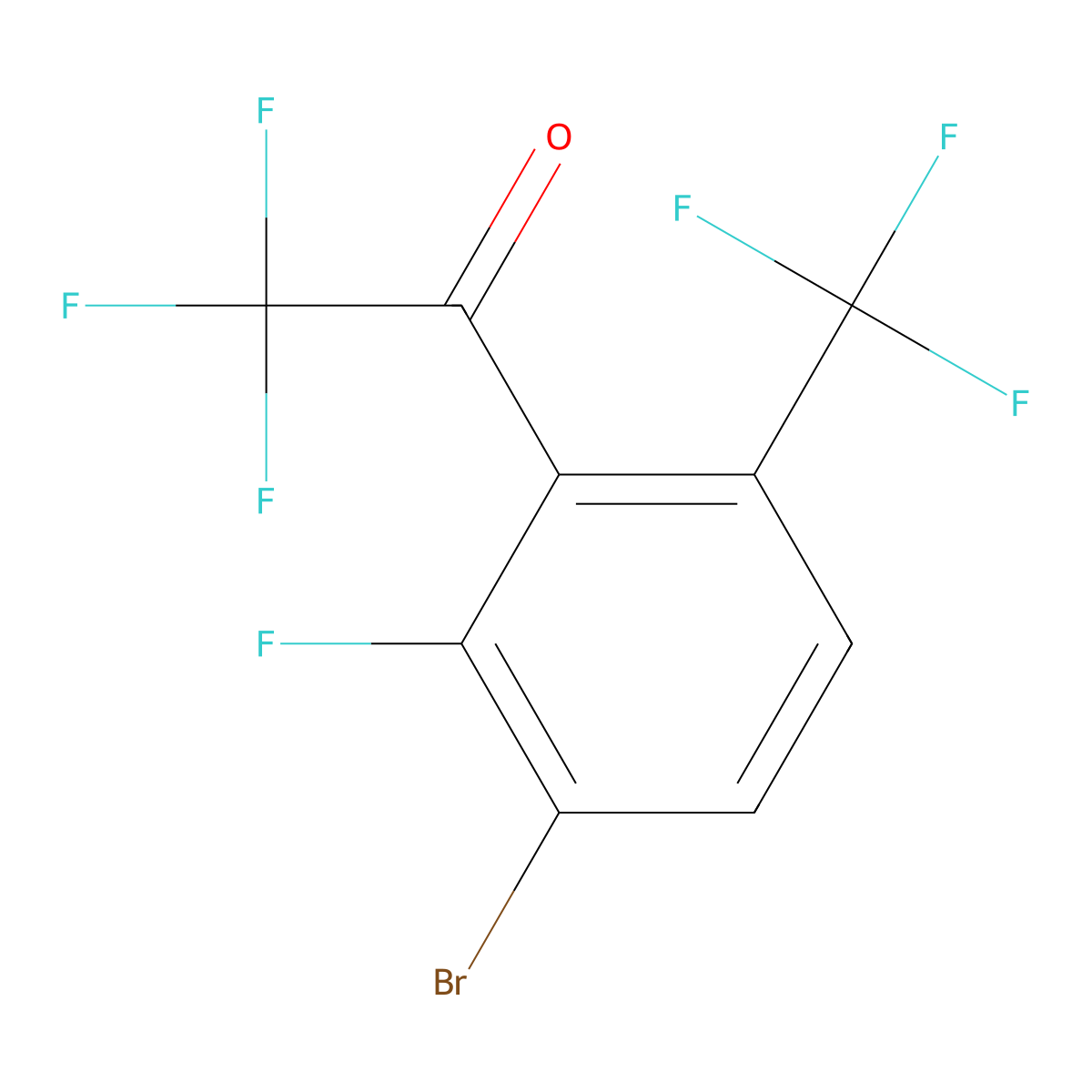 1-(3-Bromo-2-fluoro-6-(trifluoromethyl)phenyl)-2,2,2-trifluoroethanone molecular structure, CAS 2807448-75-3