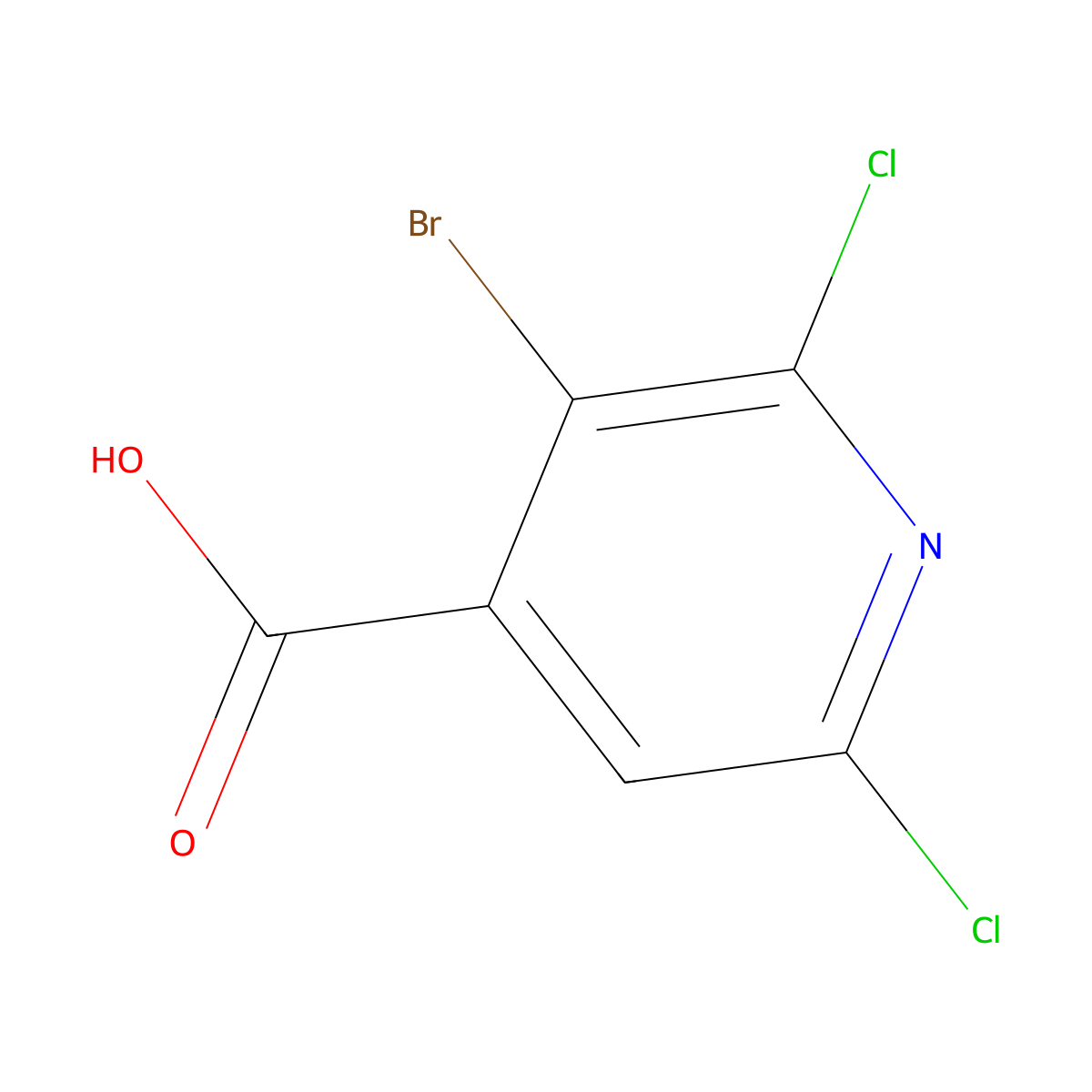 3-Bromo-2,6-dichloroisonicotinic acid molecular structure, CAS 2807448-80-0