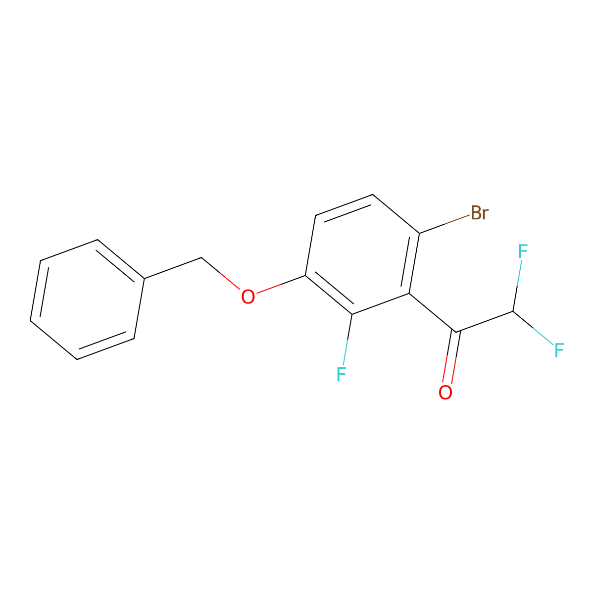 1-(3-(Benzyloxy)-6-bromo-2-fluorophenyl)-2,2-difluoroethanone molecular structure, CAS 2807448-85-5
