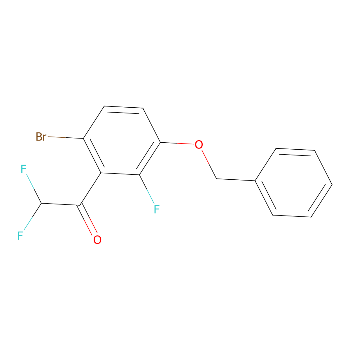 1-(3-(Benzyloxy)-6-bromo-2-fluorophenyl)-2,2-difluoroethanone molecular structure, CAS 2807448-85-5
