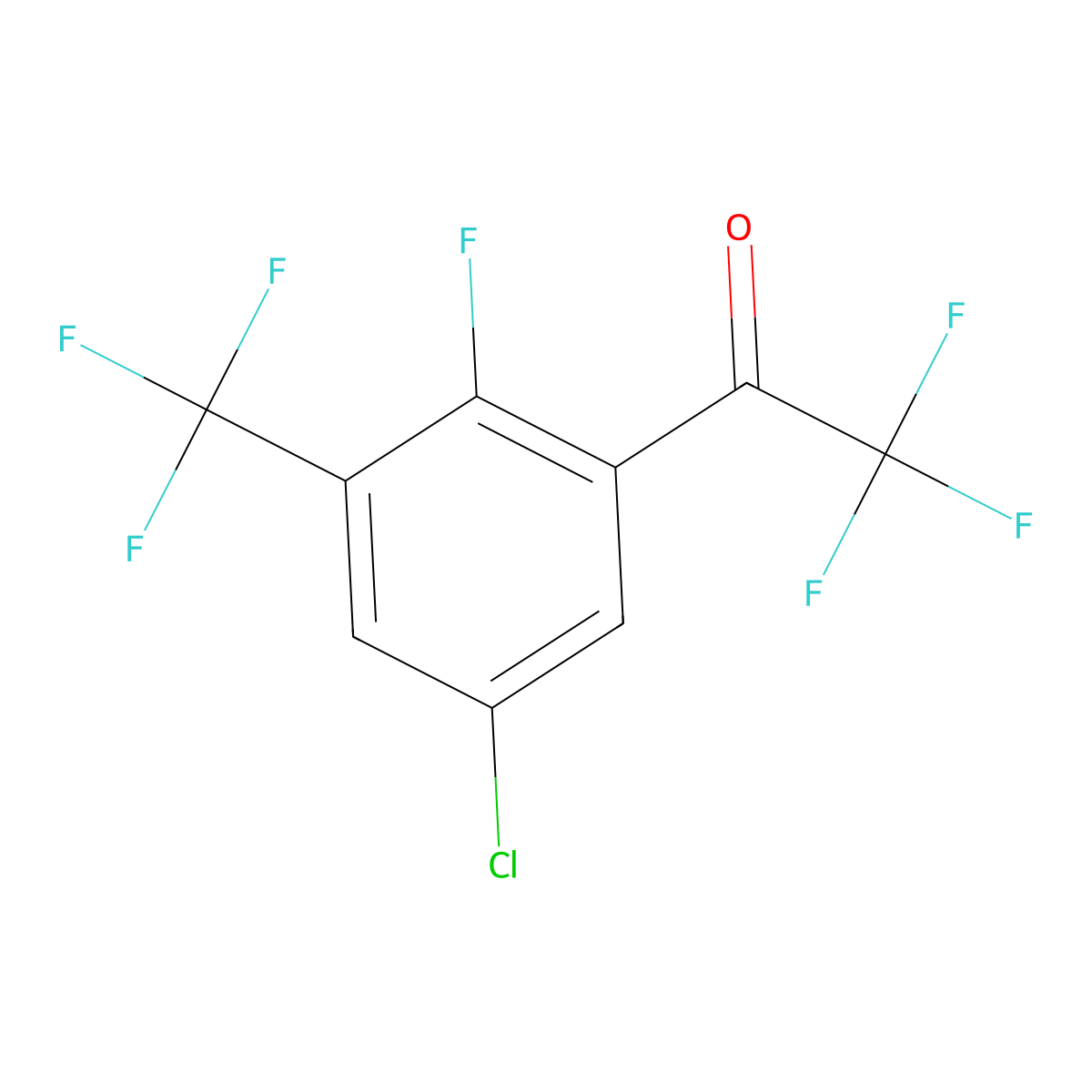 1-(5-Chloro-2-fluoro-3-(trifluoromethyl)phenyl)-2,2,2-trifluoroethanone molecular structure, CAS 2807449-70-1