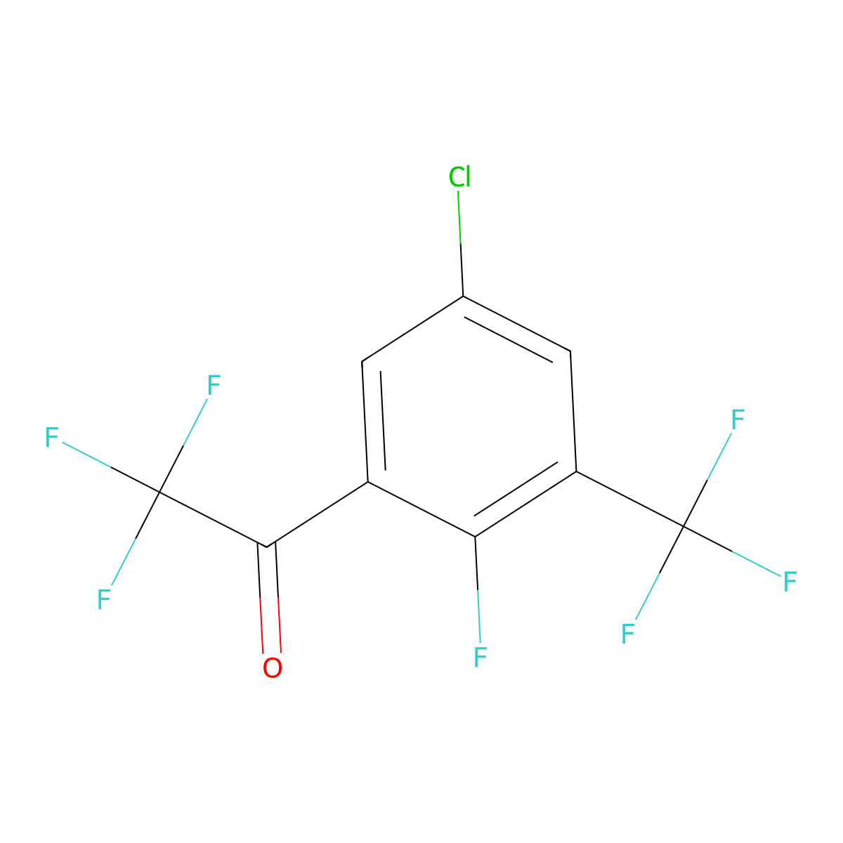 1-(5-Chloro-2-fluoro-3-(trifluoromethyl)phenyl)-2,2,2-trifluoroethanone molecular structure, CAS 2807449-70-1