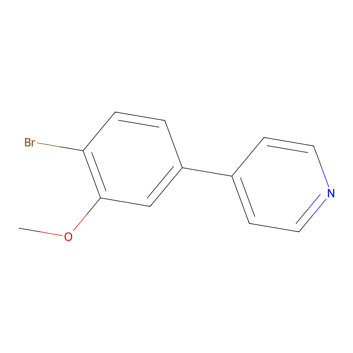 4-(4-Bromo-3-methoxyphenyl)pyridine molecular structure, CAS 2807449-79-0