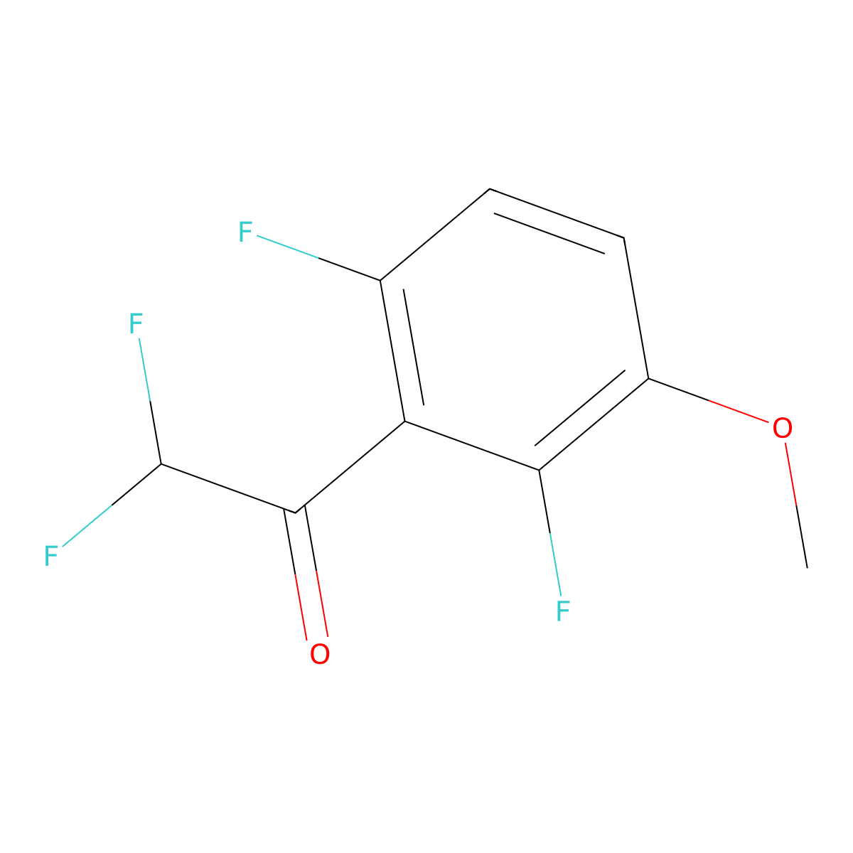 1-(2,6-Difluoro-3-methoxyphenyl)-2,2-difluoroethanone molecular structure, CAS 2807449-82-5