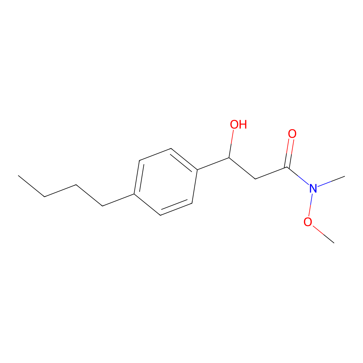 3-(4-Butylphenyl)-3-hydroxy-N-methoxy-N-methylpropanamide molecular structure, CAS 2807449-83-6