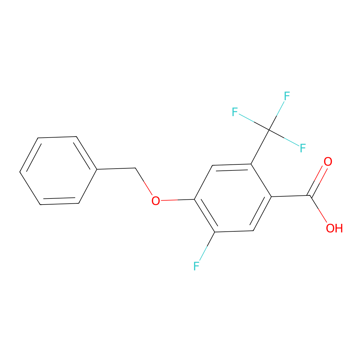 4-(Benzyloxy)-5-fluoro-2-(trifluoromethyl)benzoic acid molecular structure, CAS 2807449-91-6