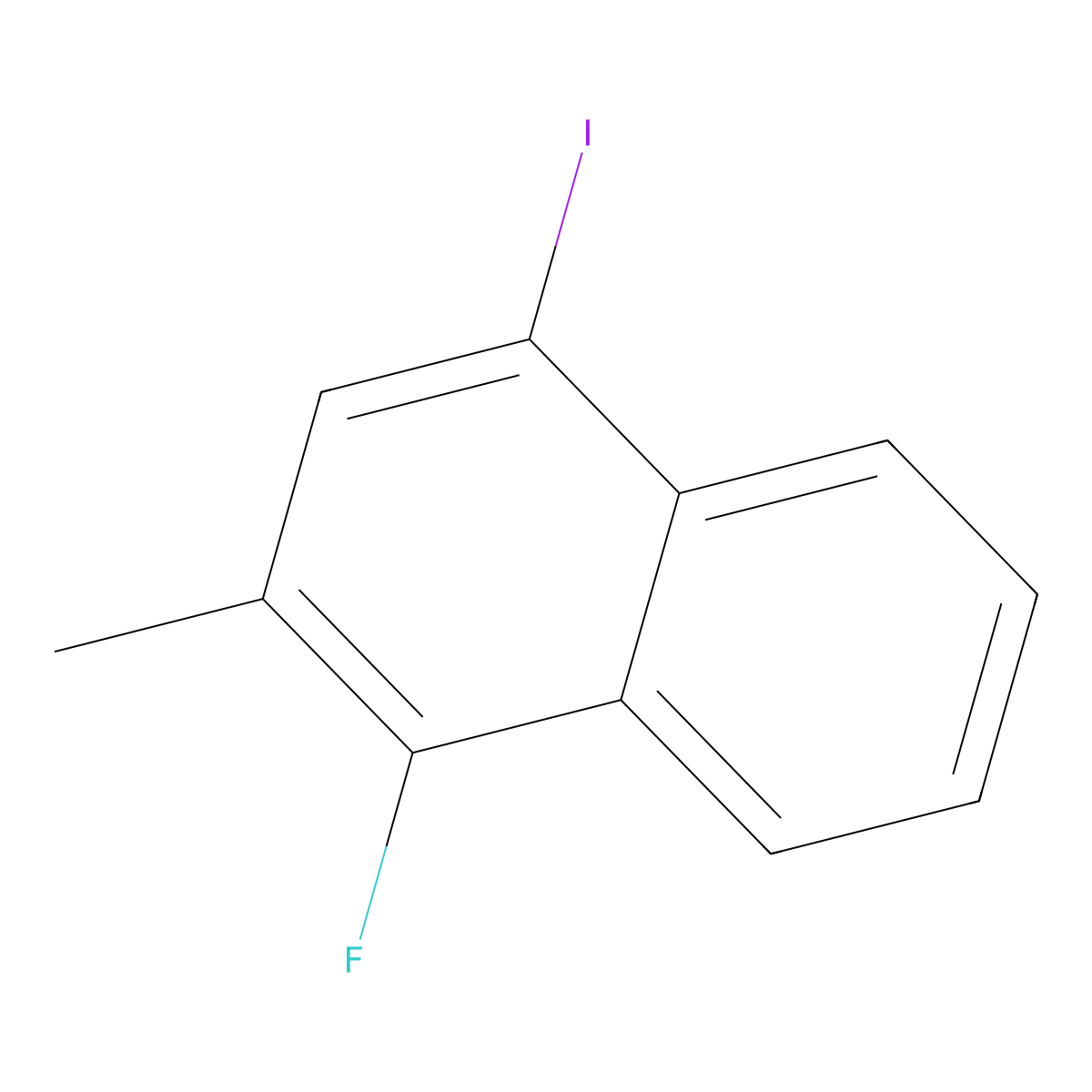 1-Fuoro-4-iodo-2-methylnaphthalene molecular structure, CAS 2807450-00-4