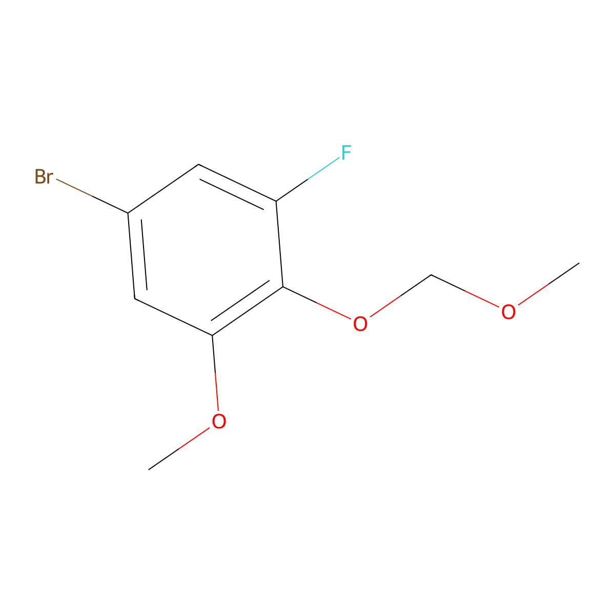 5-Bromo-1-fluoro-3-methoxy-2-(methoxymethoxy)benzene molecular structure, CAS 2807450-02-6