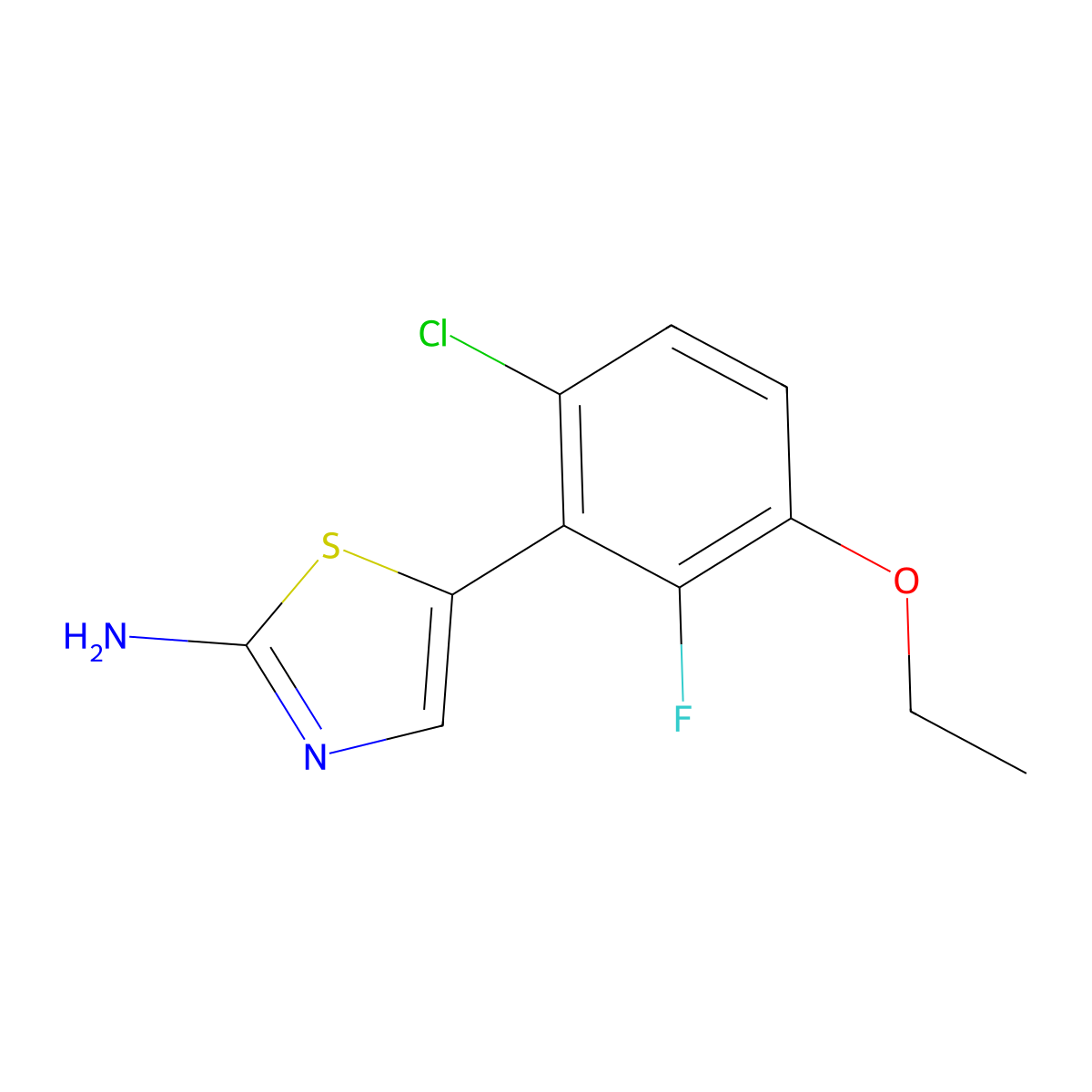 5-(6-Chloro-3-ethoxy-2-fluorophenyl)thiazol-2-amine molecular structure, CAS 2807450-09-3