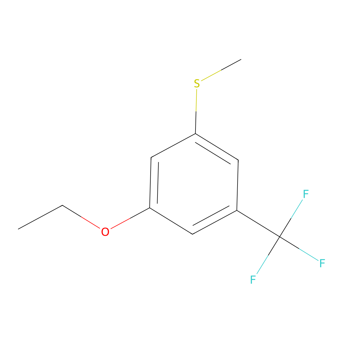 (3-Ethoxy-5-(trifluoromethyl)phenyl)(methyl)sulfane molecular structure, CAS 2807450-11-7