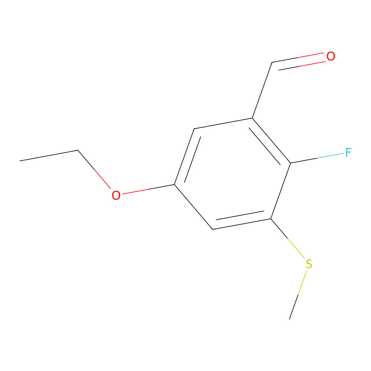 5-Ethoxy-2-fluoro-3-(methylthio)benzaldehyde molecular structure, CAS 2807450-22-0