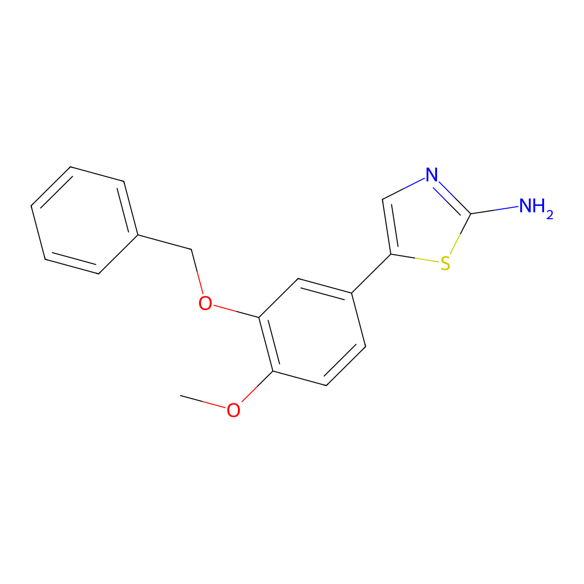 5-(3-(Benzyloxy)-4-methoxyphenyl)thiazol-2-amine molecular structure, CAS 2807450-23-1
