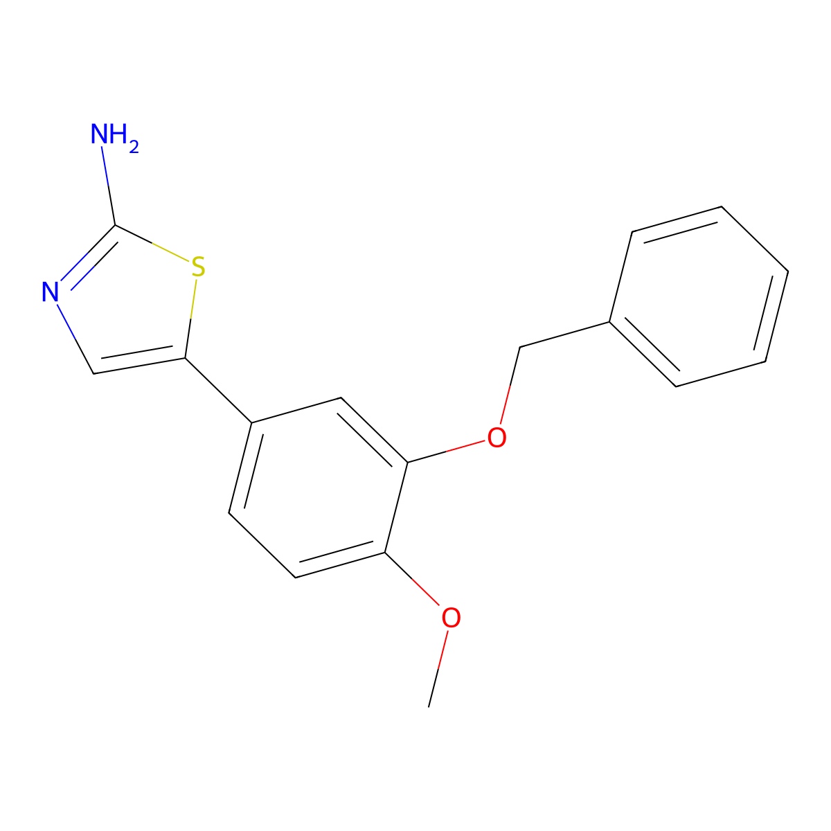 5-(3-(Benzyloxy)-4-methoxyphenyl)thiazol-2-amine molecular structure, CAS 2807450-23-1