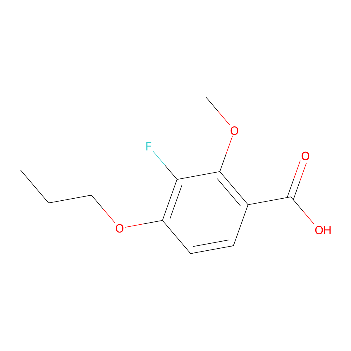 3-Fluoro-2-methoxy-4-propoxybenzoic acid molecular structure, CAS 2807450-24-2