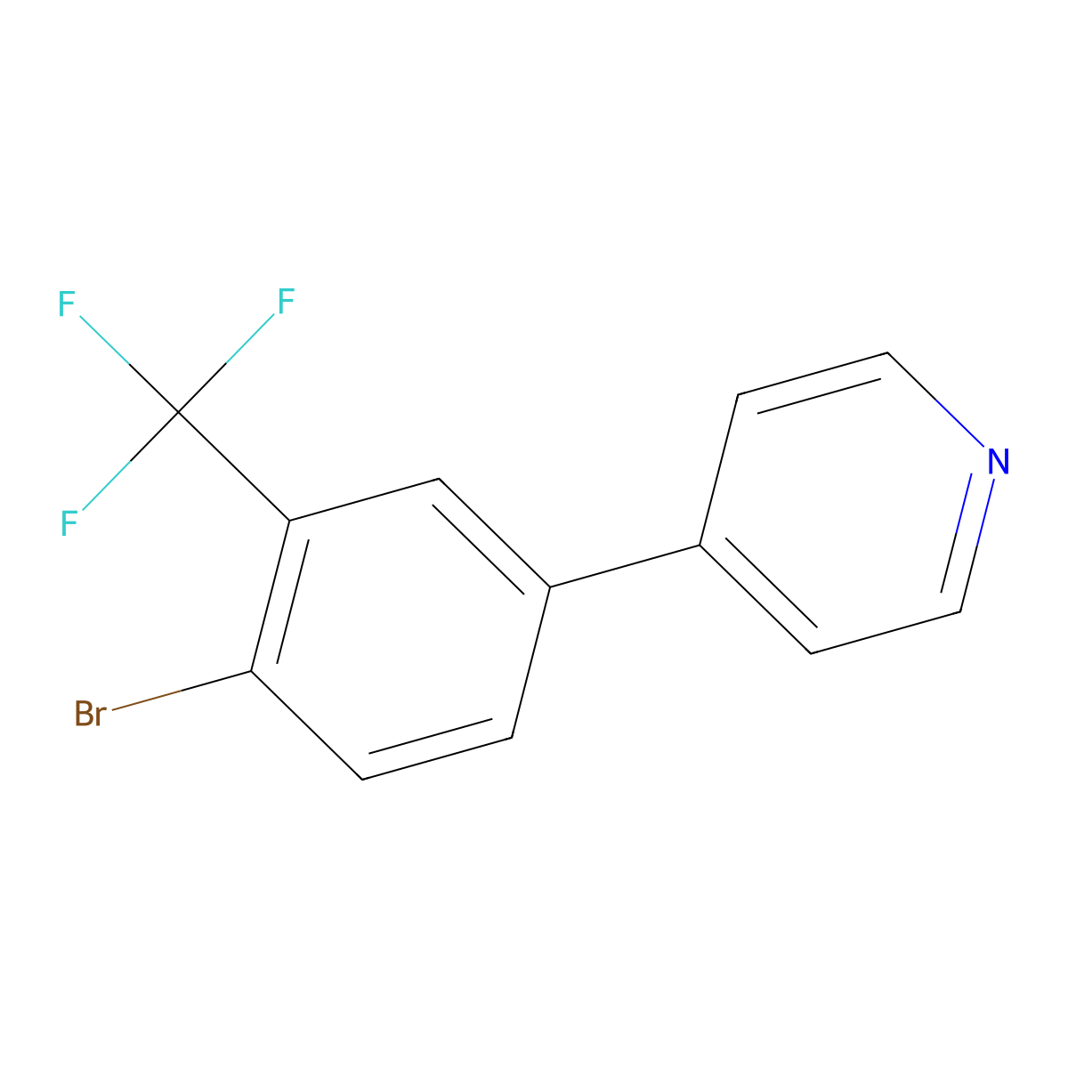 4-(4-Bromo-3-(trifluoromethyl)phenyl)pyridine molecular structure, CAS 2807450-25-3