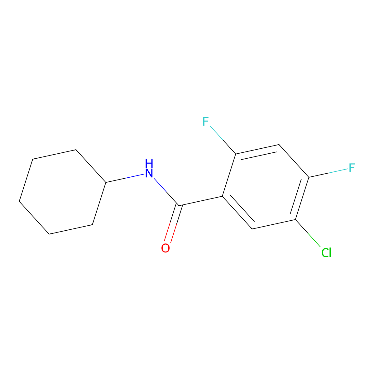 5-Chloro-N-cyclohexyl-2,4-difluorobenzamide molecular structure, CAS 2807450-26-4