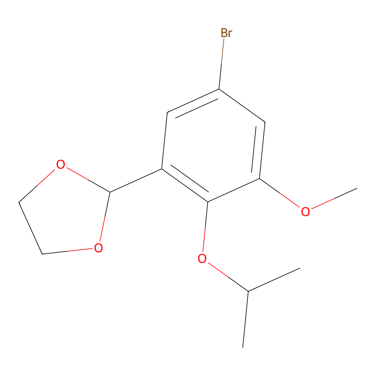 2-(5-Bromo-2-isopropoxy-3-methoxyphenyl)-1,3-dioxolane molecular structure, CAS 2807450-38-8