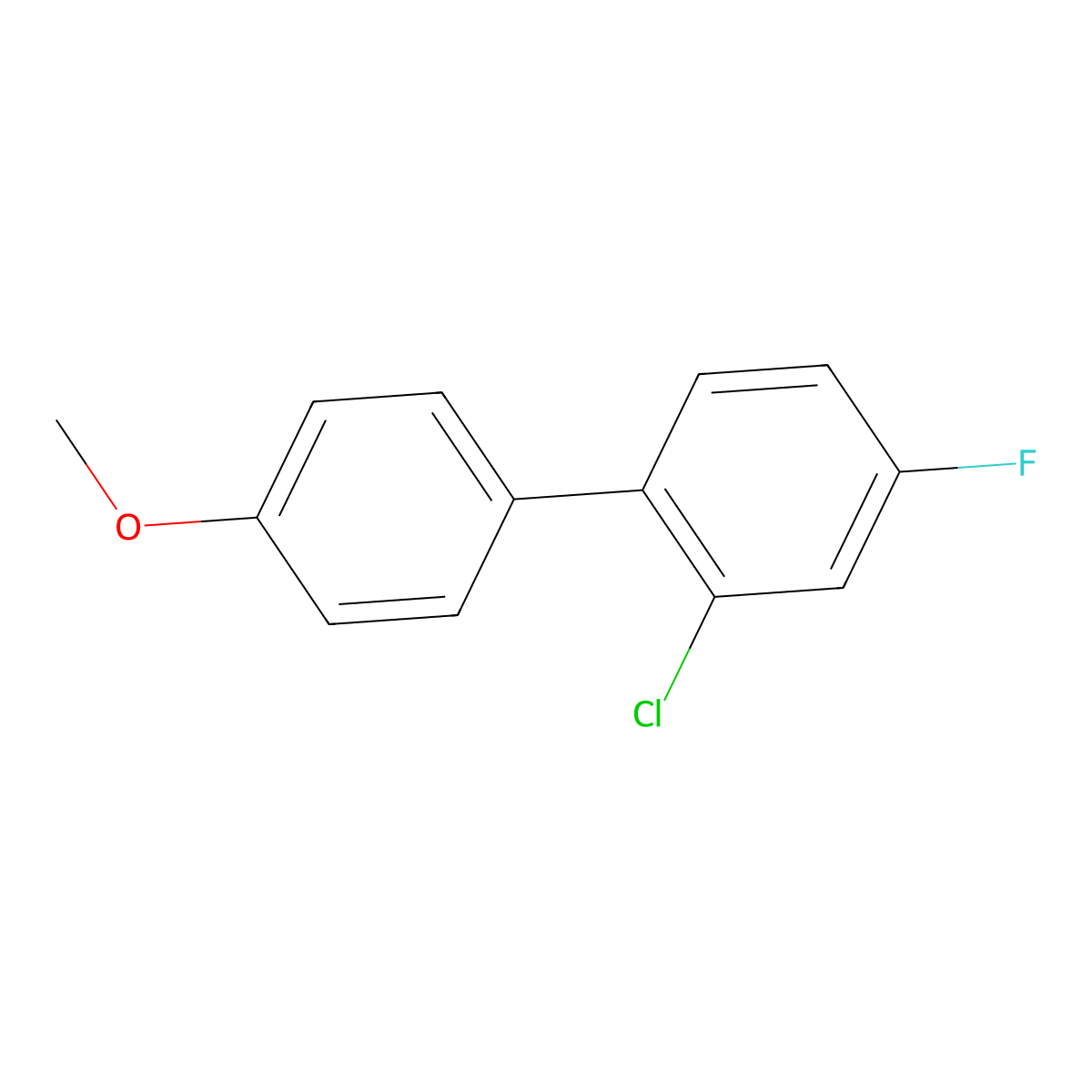 2-Chloro-4-fluoro-4'-methoxy-1,1'-biphenyl molecular structure, CAS 2807450-40-2
