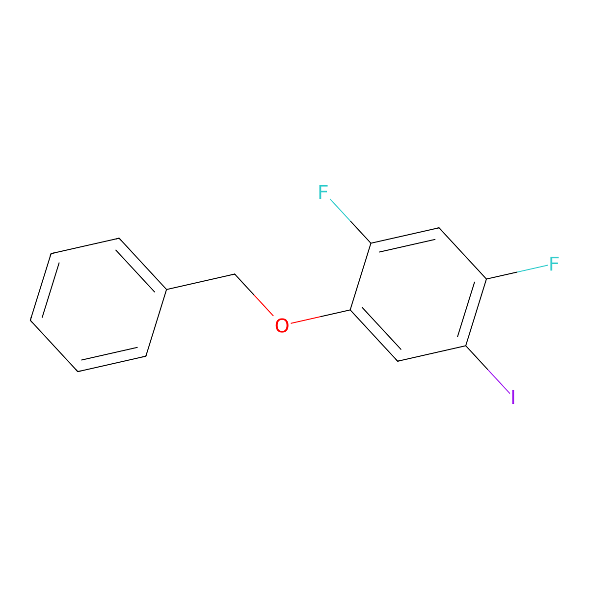 1-(Benzyloxy)-2,4-difluoro-5-iodobenzene molecular structure, CAS 2807450-54-8