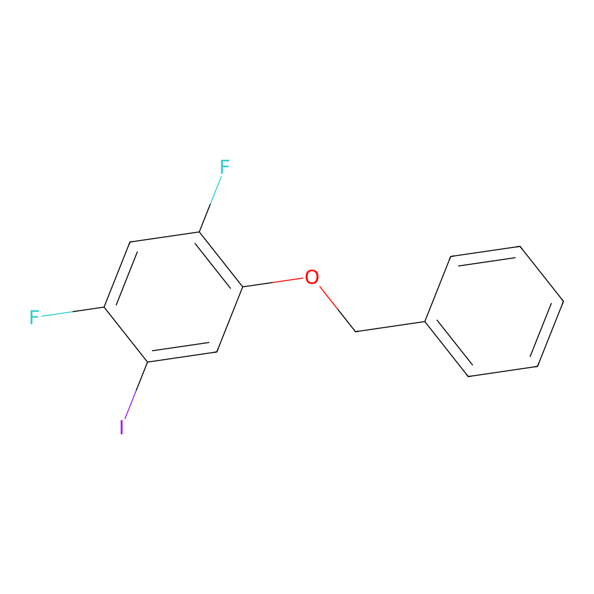1-(Benzyloxy)-2,4-difluoro-5-iodobenzene molecular structure, CAS 2807450-54-8