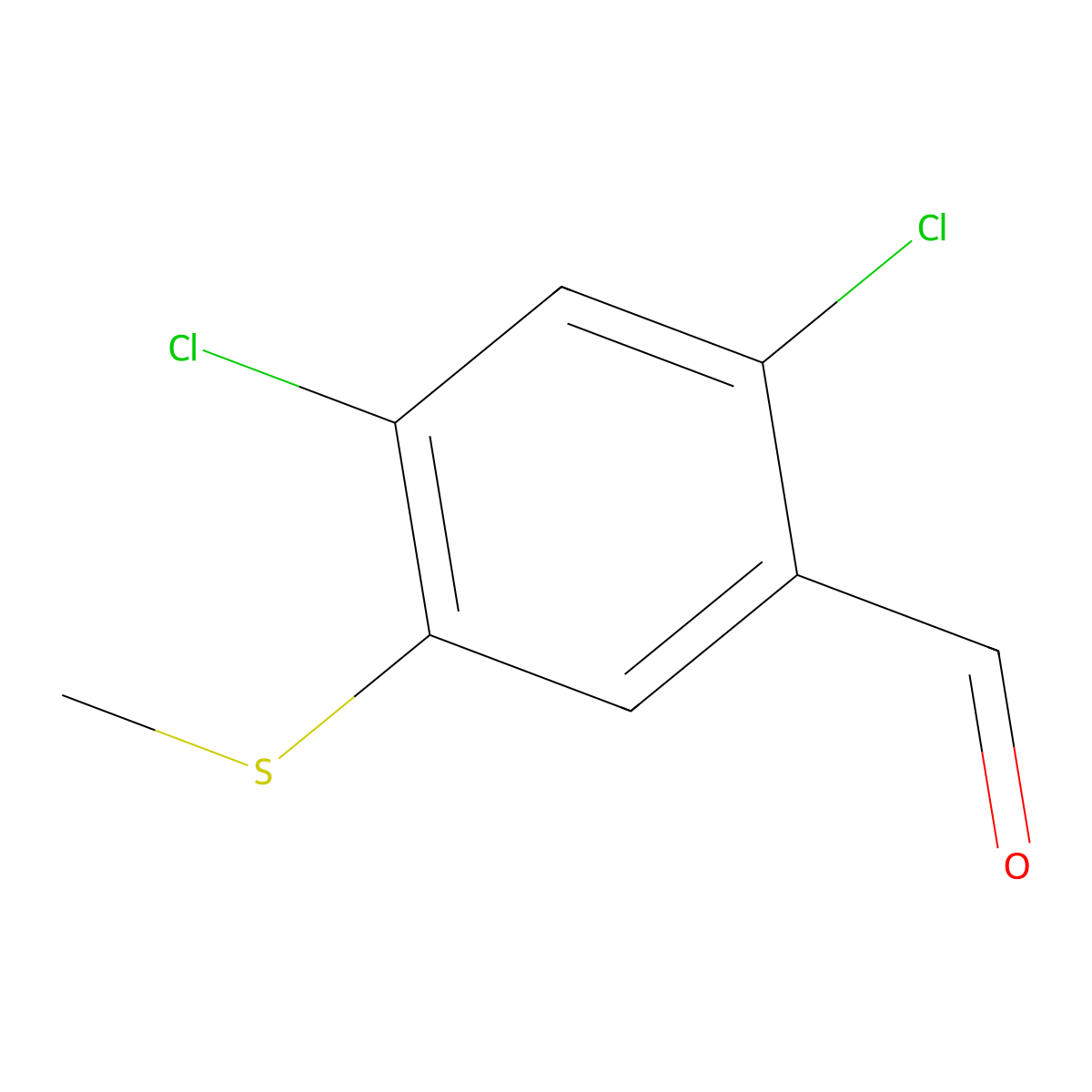2,4-Dichloro-5-(methylthio)benzaldehyde molecular structure, CAS 2807450-57-1