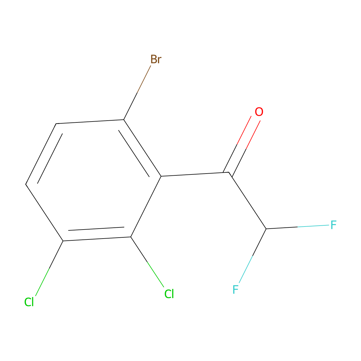 1-(6-Bromo-2,3-dichlorophenyl)-2,2-difluoroethanone molecular structure, CAS 2807450-58-2
