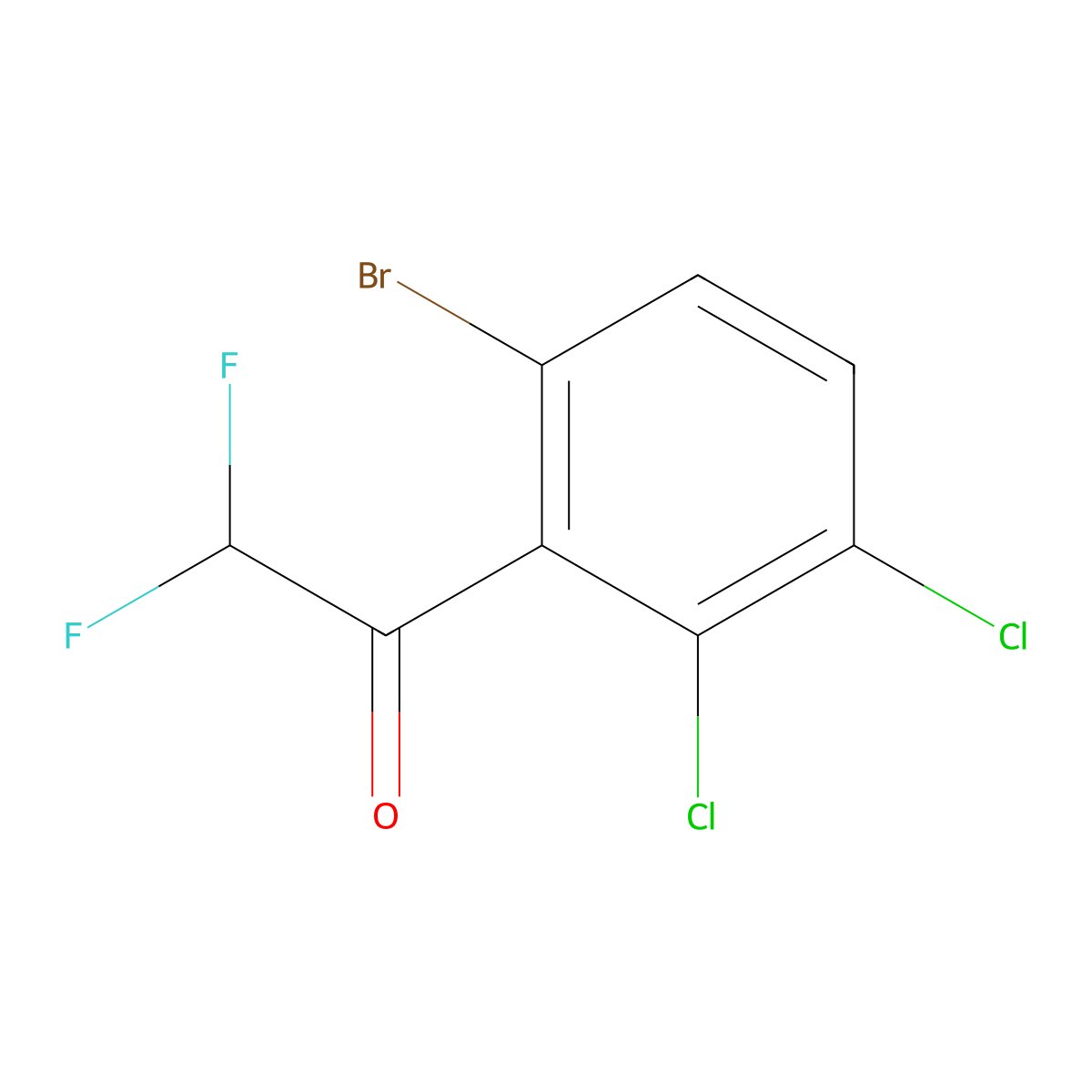 1-(6-Bromo-2,3-dichlorophenyl)-2,2-difluoroethanone molecular structure, CAS 2807450-58-2