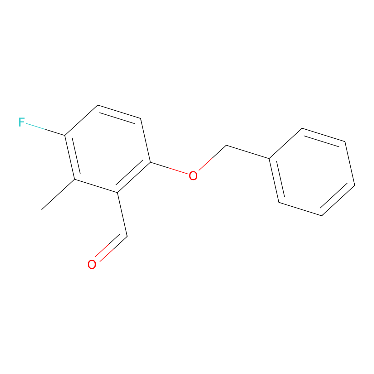 6-(Benzyloxy)-3-fluoro-2-methylbenzaldehyde molecular structure, CAS 2807450-60-6