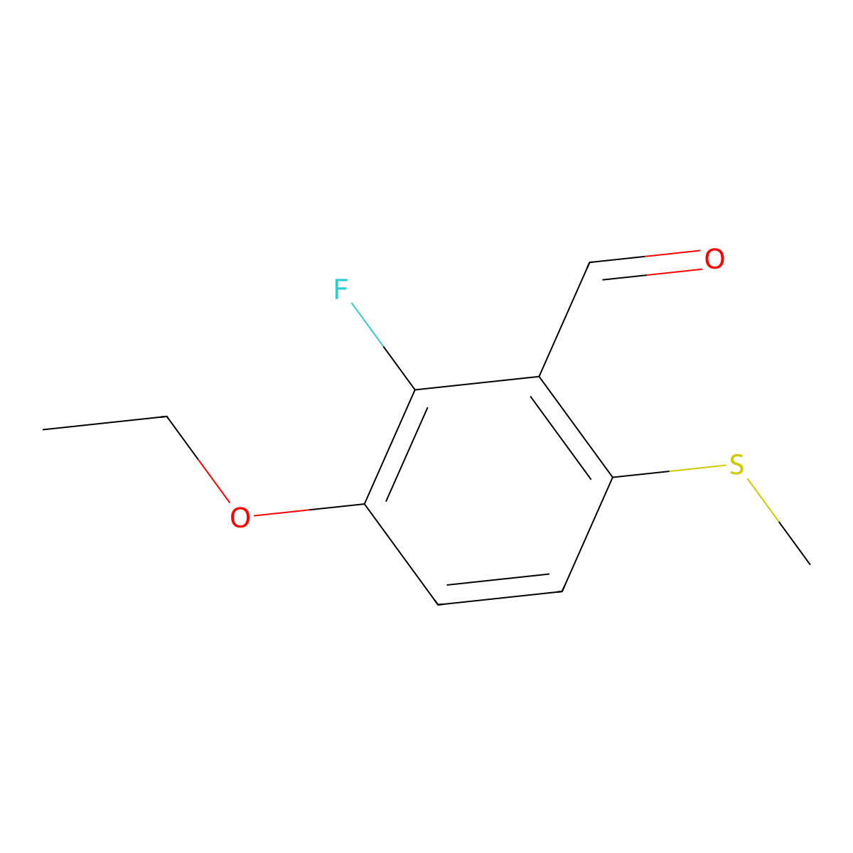 3-Ethoxy-2-fluoro-6-(methylthio)benzaldehyde molecular structure, CAS 2807450-75-3