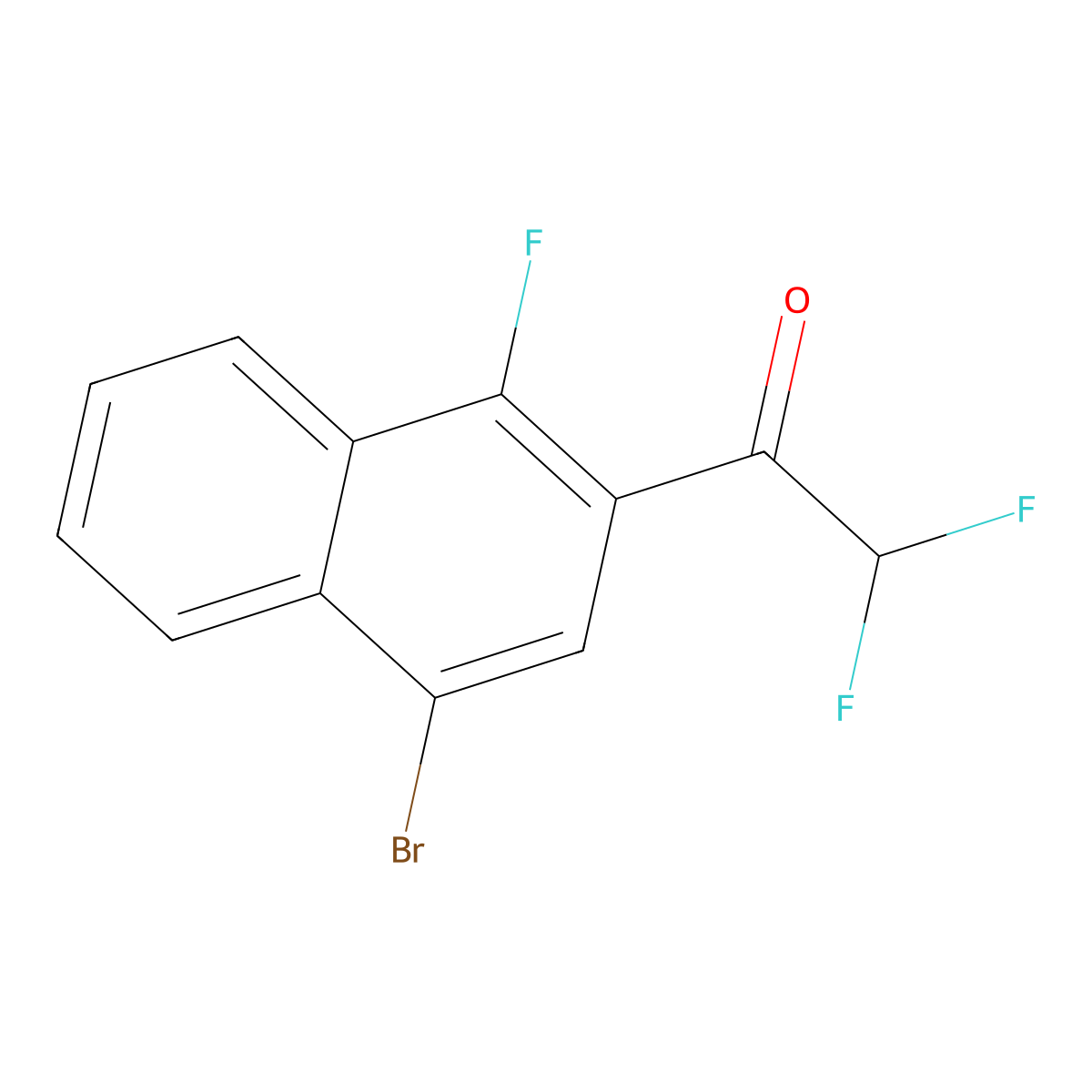 1-(4-Bromo-1-fluoronaphthalen-2-yl)-2,2-difluoroethanone molecular structure, CAS 2807450-76-4